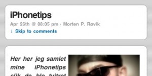 Mobilvennlig WordPressblogg Eksempel på en bloggpost