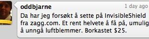 invisibleShield™ på iPhone 3G S oddbjarne